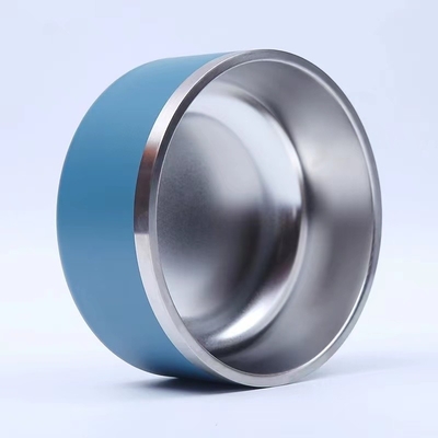 Stainless Steel Round Dog Bowl Double Layer Vacuum Pet Feeding Bowl