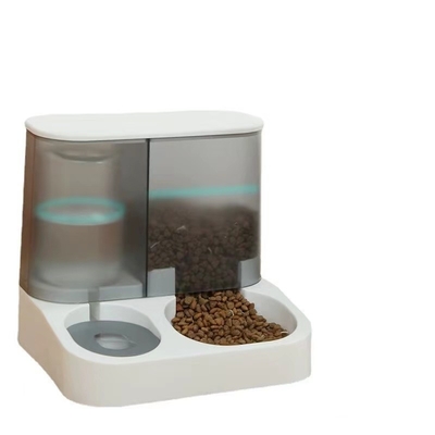 ABS Double Pet Feeder Bowls Automatic Water Dispenser Damp Proof Baffle