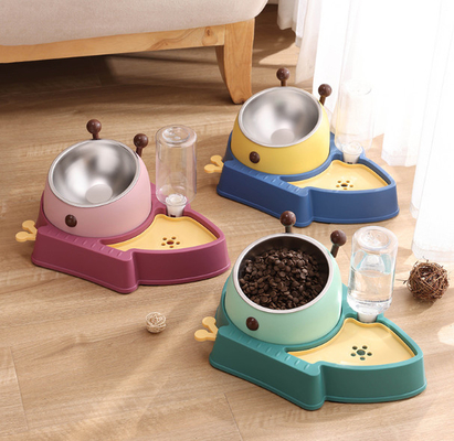 Automatic Cat Dry Food Dispenser ABS Raised Dog Bowls With Microchip
