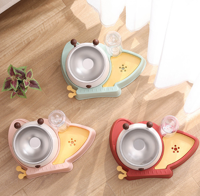 Automatic Cat Dry Food Dispenser ABS Raised Dog Bowls With Microchip