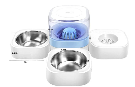 2 Stainless Steel Automatic Water Feeder Raised Dog Cat Bowl 10cm