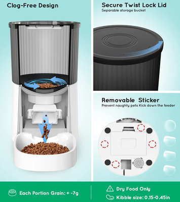 Smart Ceramic Automatic Cat Feeders Double Raised With Camera