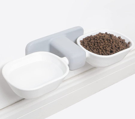 ABS Adjustable Cat Water Bowl Wall Mounted No Spill 8.5 Oz