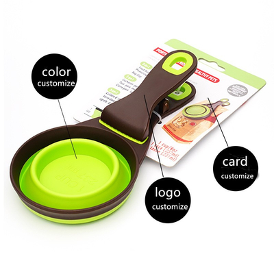 Folding Silicone Pet Bowl Folding Food Spoon Can Clip Grain Bag Water Bowl Measuring Cup Dog Food Spoon