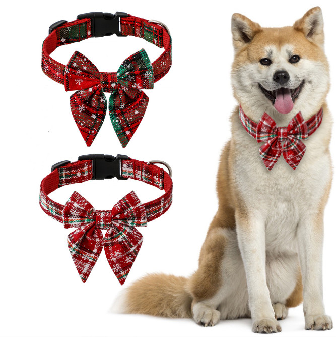 Small Pet Breakaway Kitten Christmas Collar With Cute Bow Bell