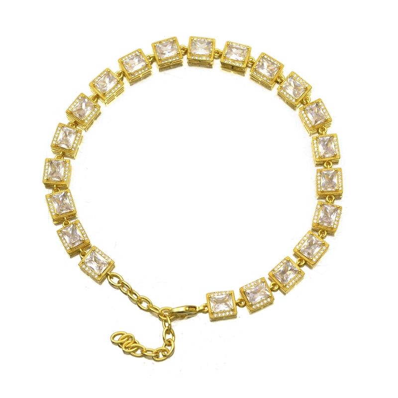 Gold Silver Pet Training Collars Accessories Dog Chain Zircon Brass Necklace