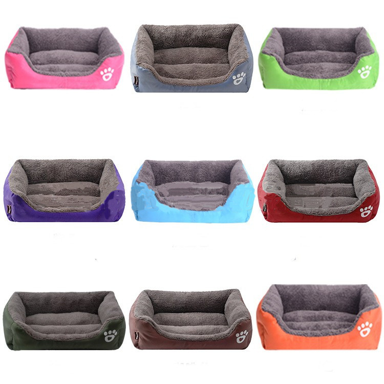 Candy Color Footprints Dog Kennel Bed For Husky Pet Cat Pad