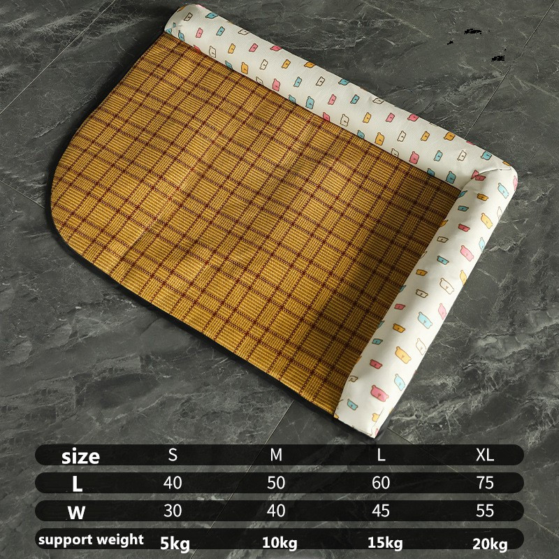 Dog Kennel Cool Kennel In Summer Dog Bed With Bolster Sides All Season All-Purpose Cat Teddy Dog Mat Pet Supplies