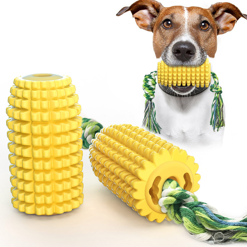 Pet Teeth Grinding Resistant Tooth Cleaning Toothbrush Corn Strap Dog Toy