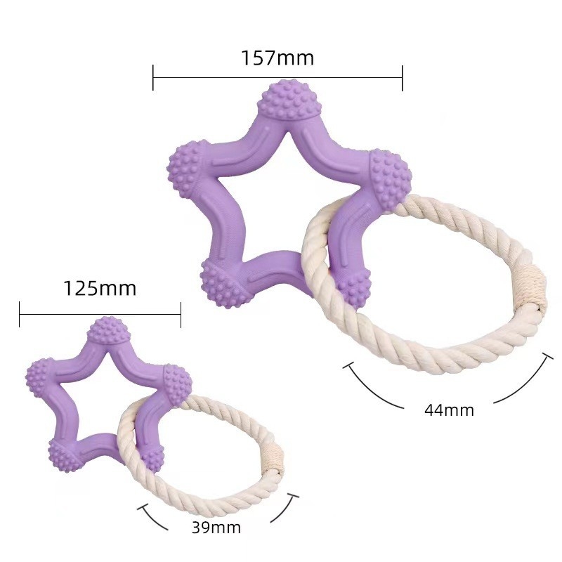 Pet Puzzle  Toy Factory Pentacle Cotton Rope Interactive Chew Molar Teeth Cleaning Rubber Toys