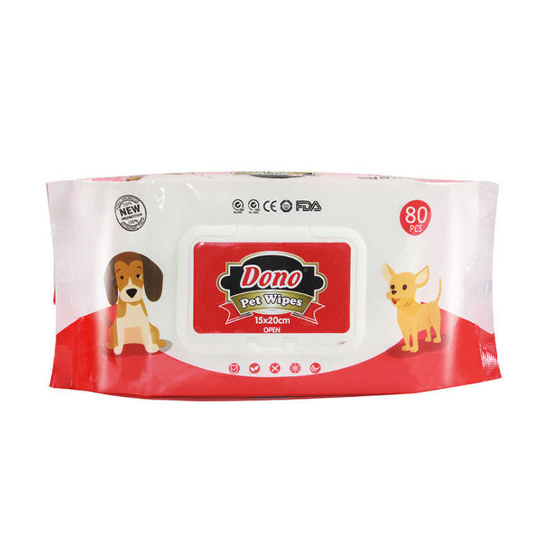 80 Pieces Nonwoven Fabric Pet Cleaning Wipes 15X20cm