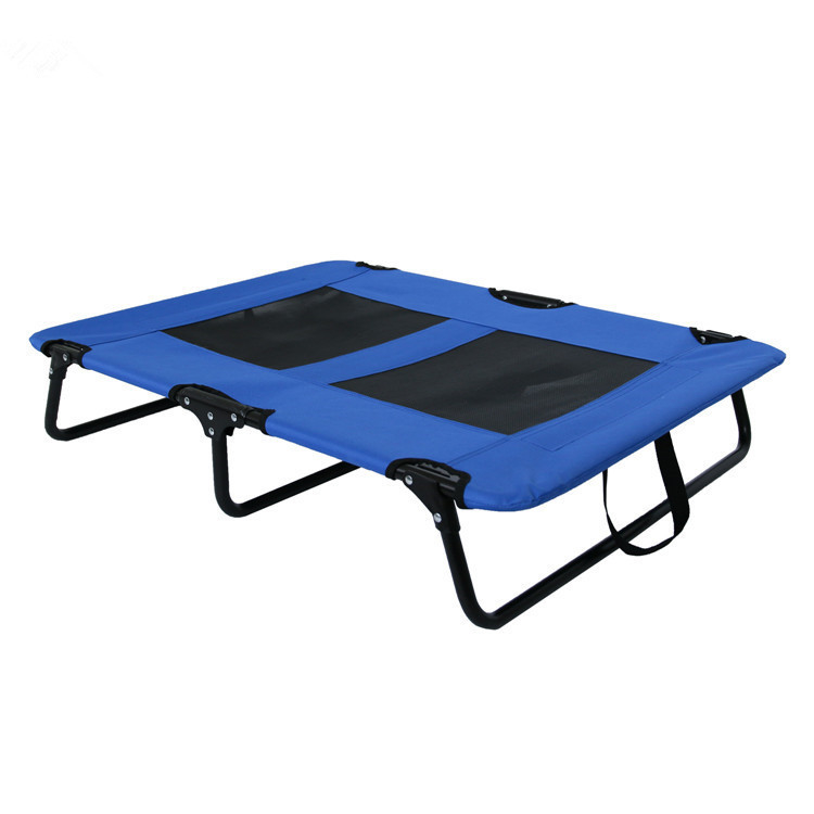 600D Oxford Elevated Dog Mat Camping Sleeper 110lbs With Center Blue Black