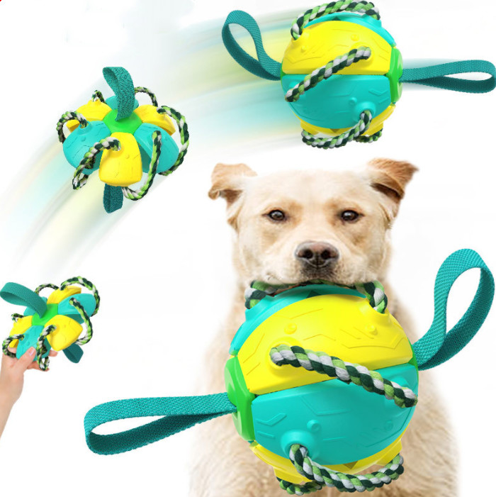 Rubber Green Cotton Rope Ball Toys For Dogs Rope Toys