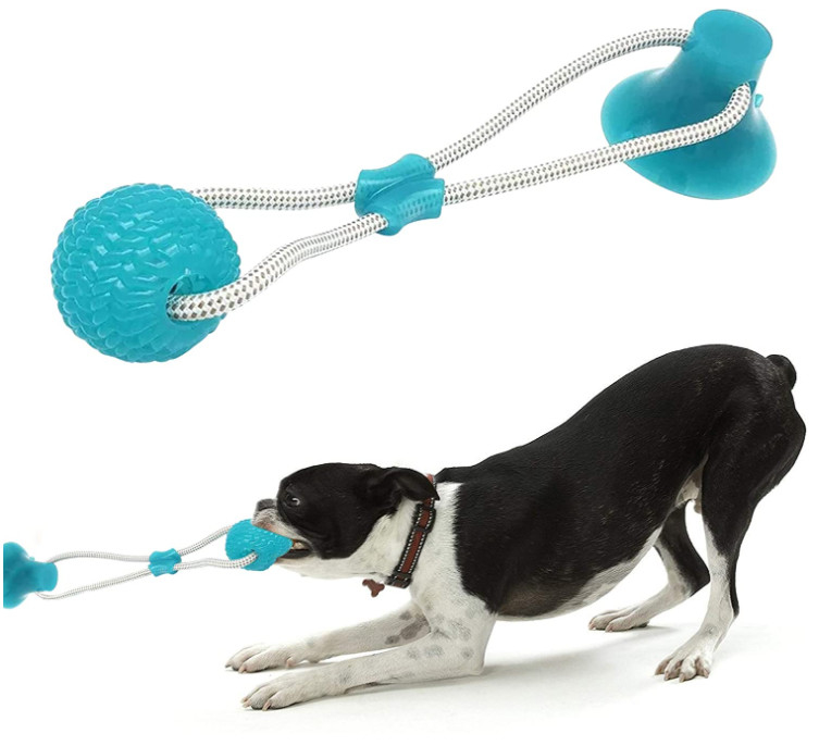 Suction Cup Tug Of War Puppy Rubber Chew Toys For Teething Puppies