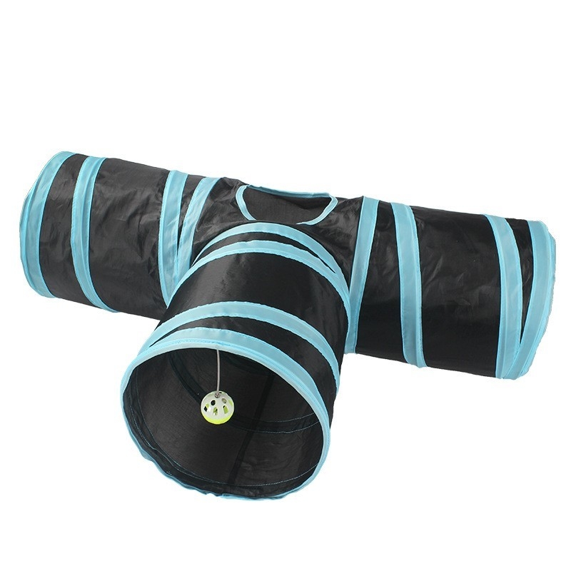 Pet Cat Tunnel Supplies Cat Ring Paper Three-Way Tunnel  Cat Toy Drill Climbing Bucket Foldable Cat Channel