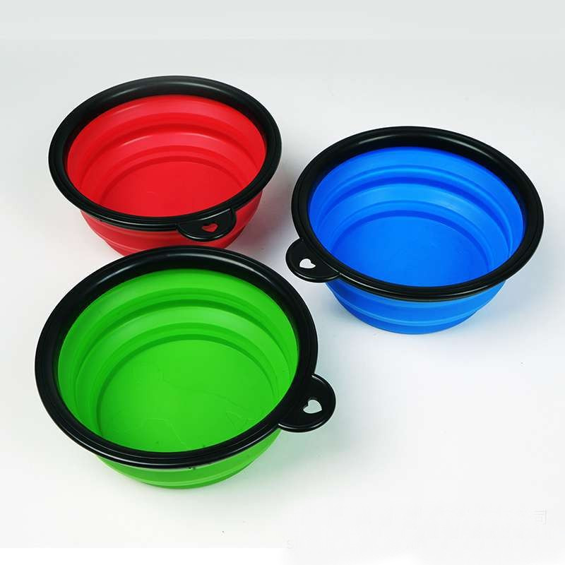 Portable Outdoor Folding Bowl Dog Silicone Food Bowl Environmentally Friendly Silicone Pet Bowl