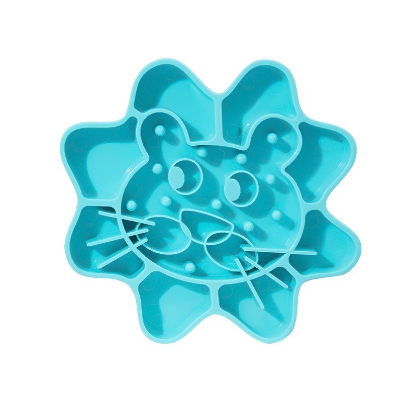 Cat Bowl Dog Bowl Slow Food Bowl Anti-Choking Silicone Pet Bowl Cat Bowl Anti-Overturning Anti-Splash Food Bowl