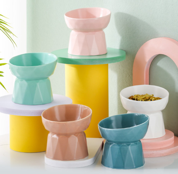 ABS Pet Feeder Elevated Cat Dishes For Food Water