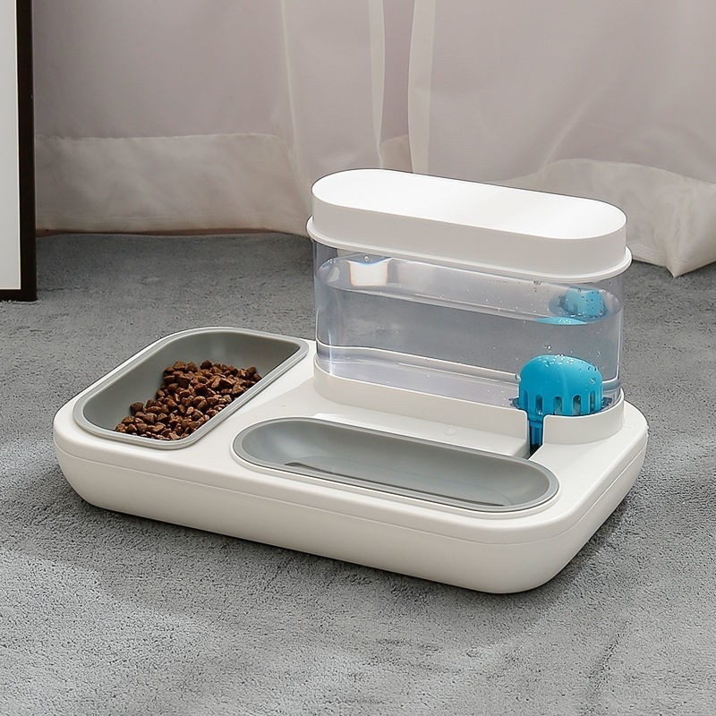 Automatic Water Feeding Cat Double Bowl Prevent Upsetting