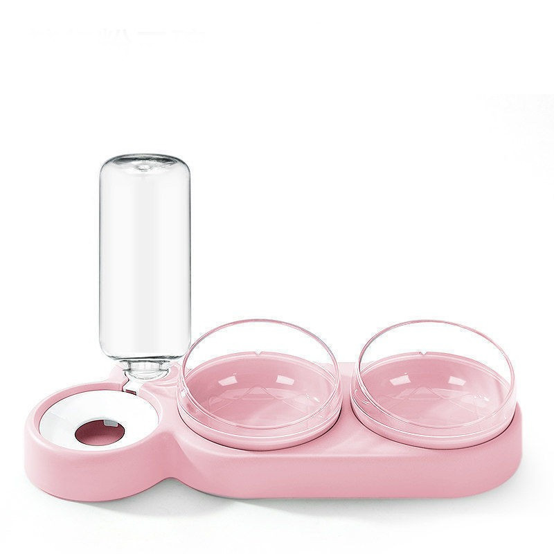 Anti Overturning Double Cat Water Bowl Automatic Water Storage For Protecting Cervical Spine